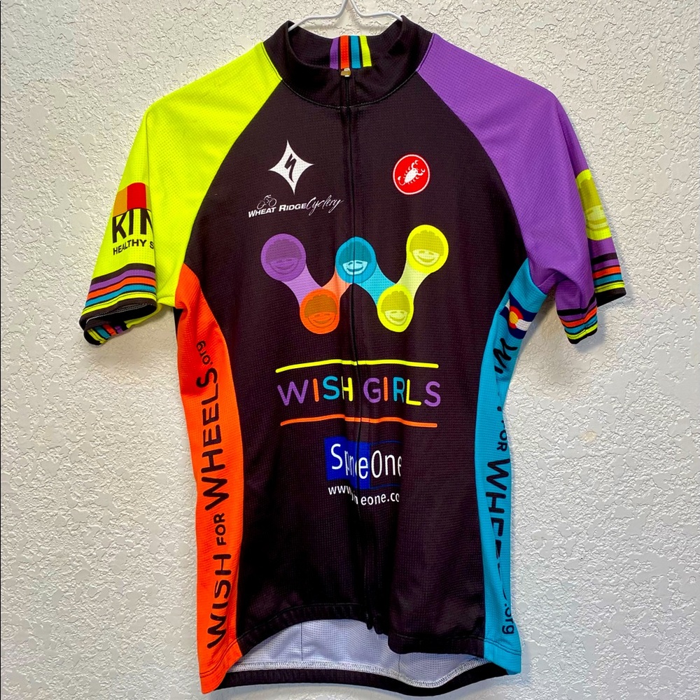 Castelli Made in the USA Cycling Full Zip Jersey Shirt Womens Size Large Bicycle